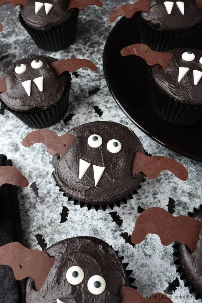 Halloween Vampire Bat Cupcakes