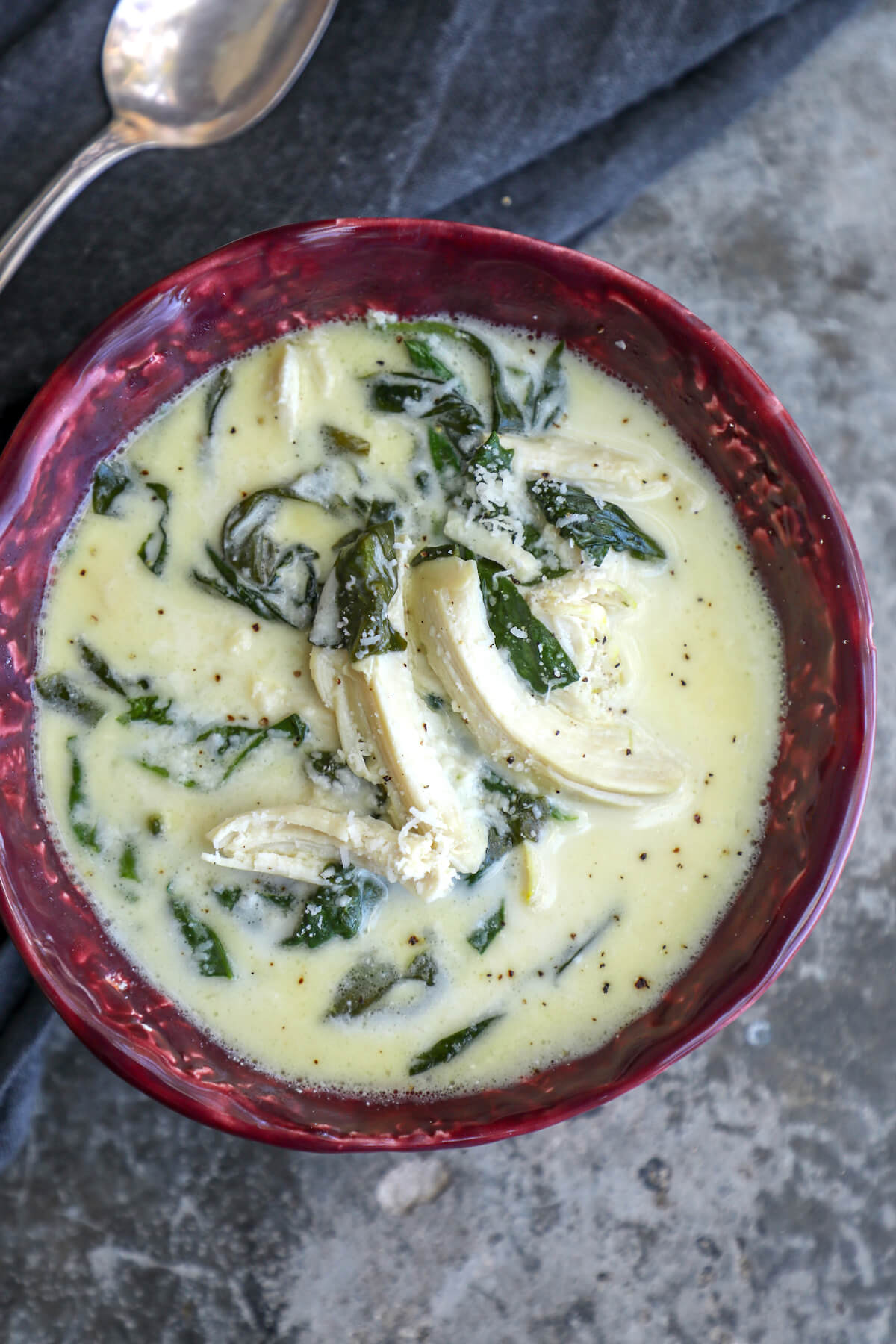 Keto Chicken Florentine Soup