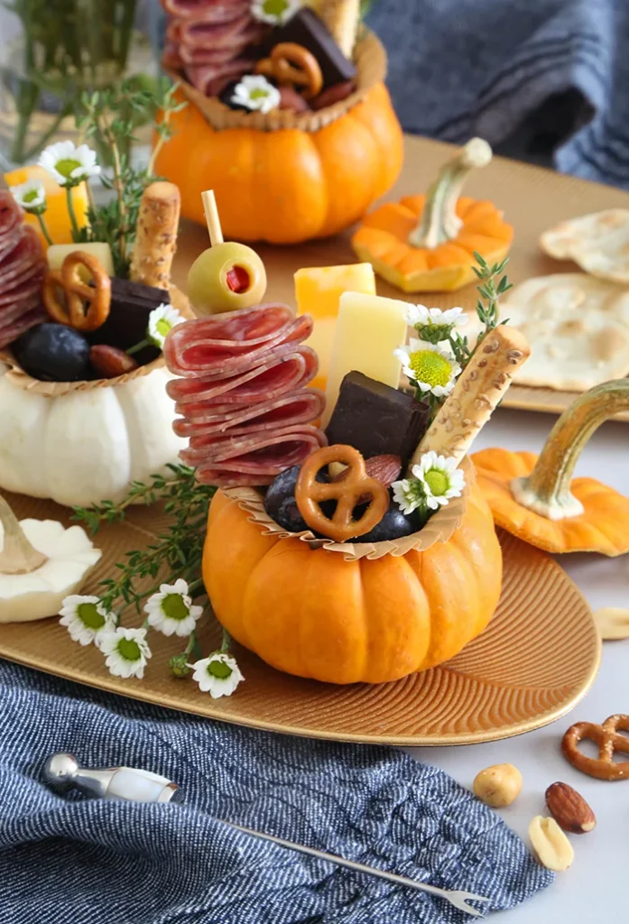 Mini Pumpkin Charcuterie Cups