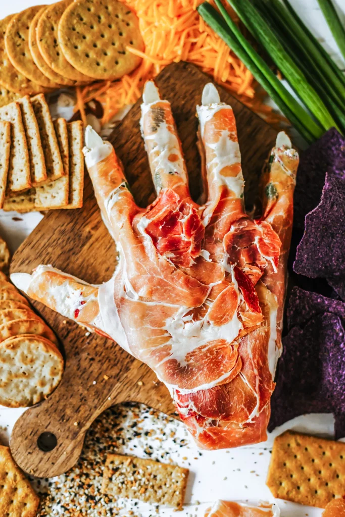 Severed Hand Halloween Appetizer Board