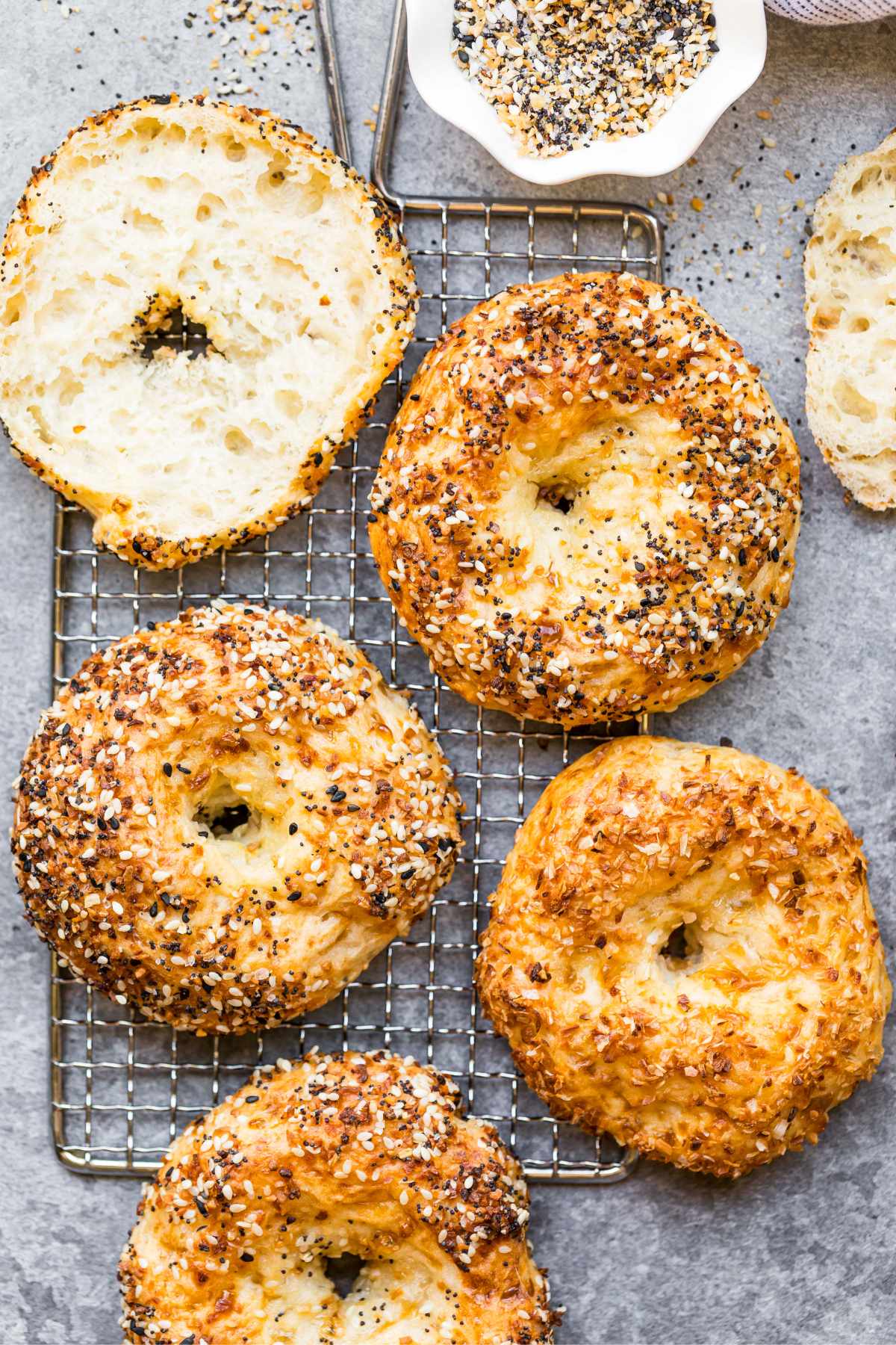 Baked Protein Bagels with Cottage Cheese (12g!)