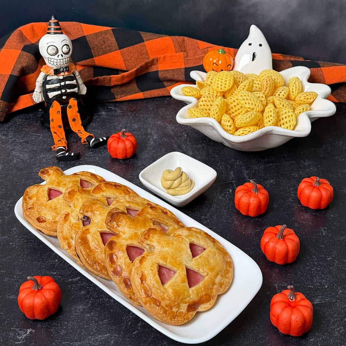 Jack O'Lantern Ham and Swiss Hand Pies