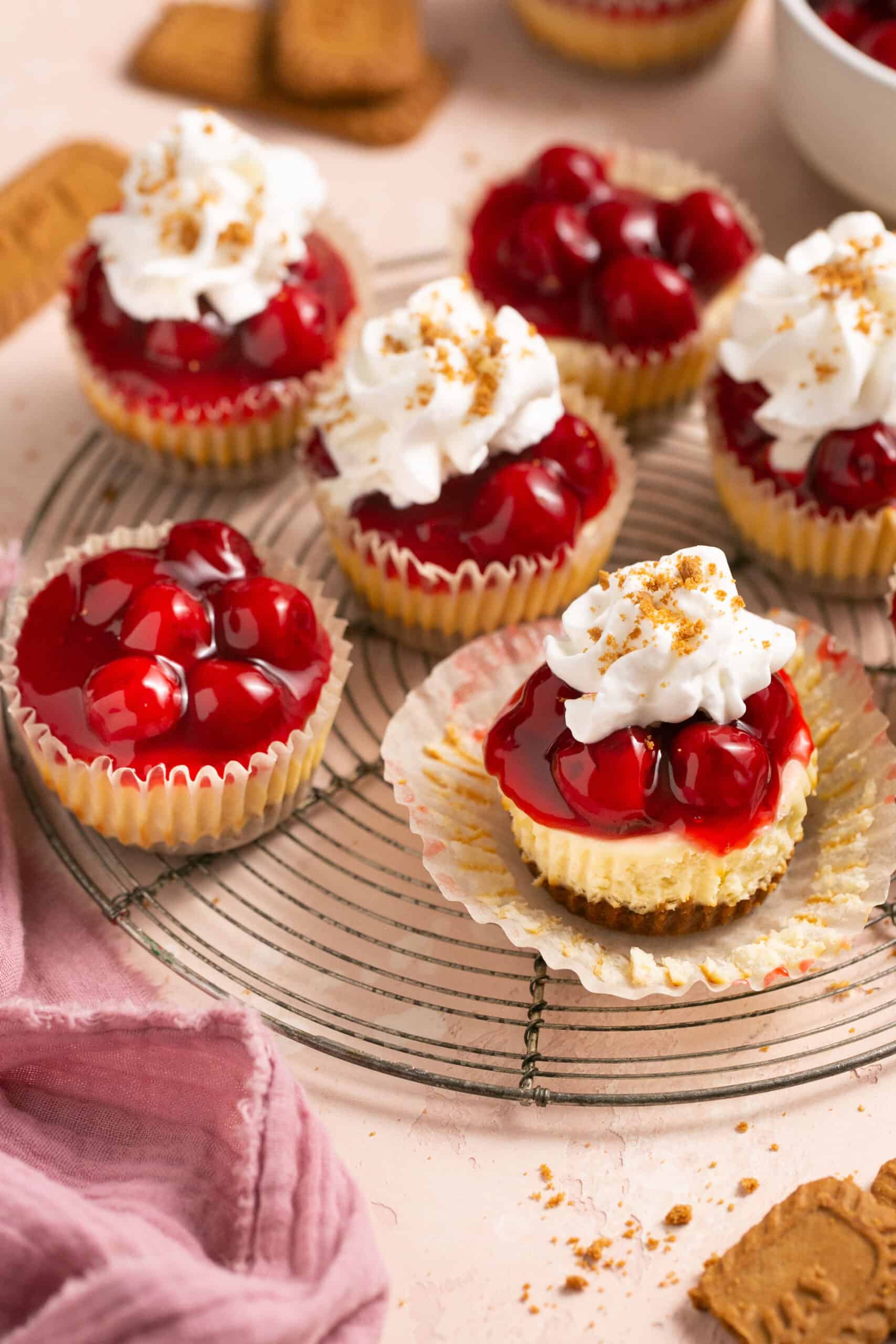No Bake Mini Cherry Cheesecakes (High Protein)