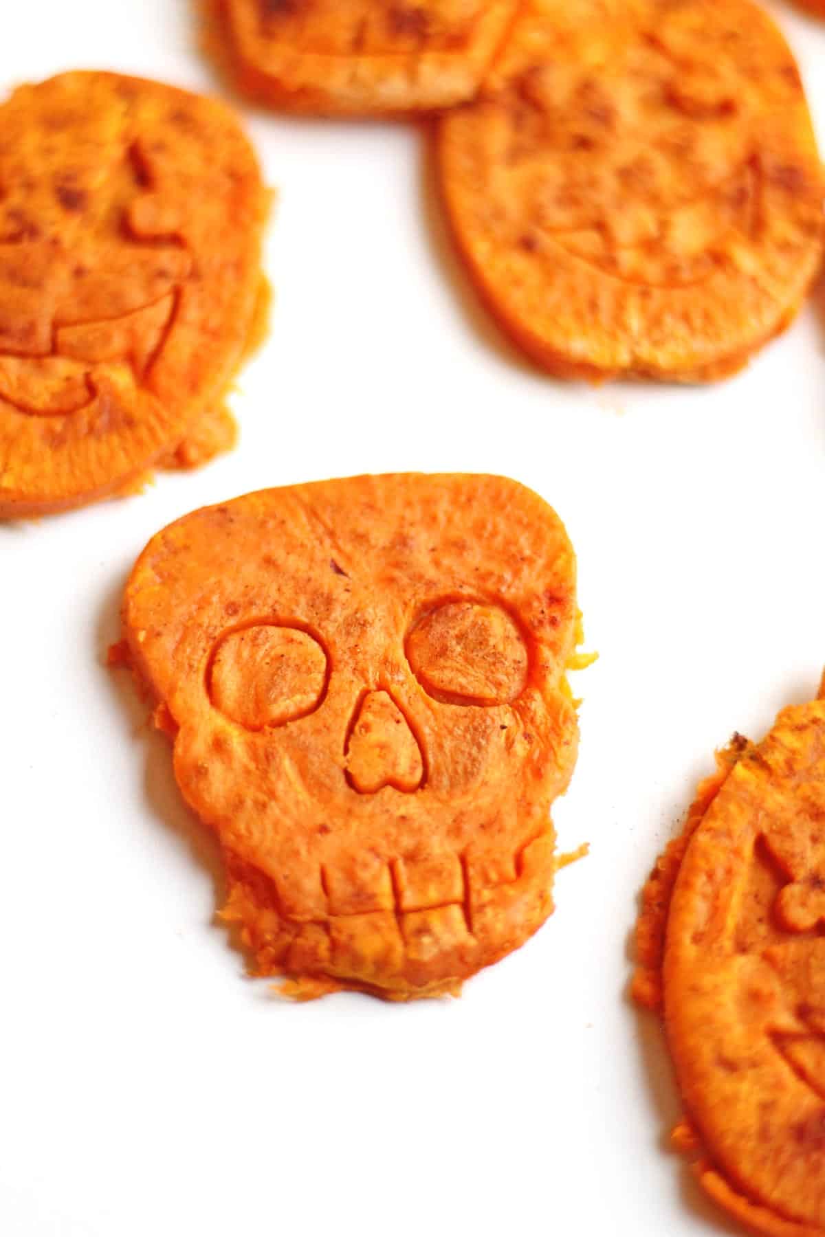 Roasted sweet potato Halloween bites