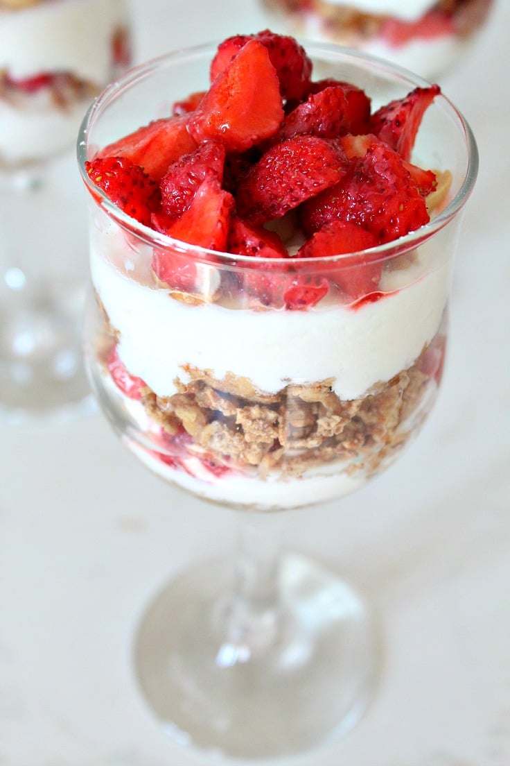 Strawberry parfait with cottage cheese