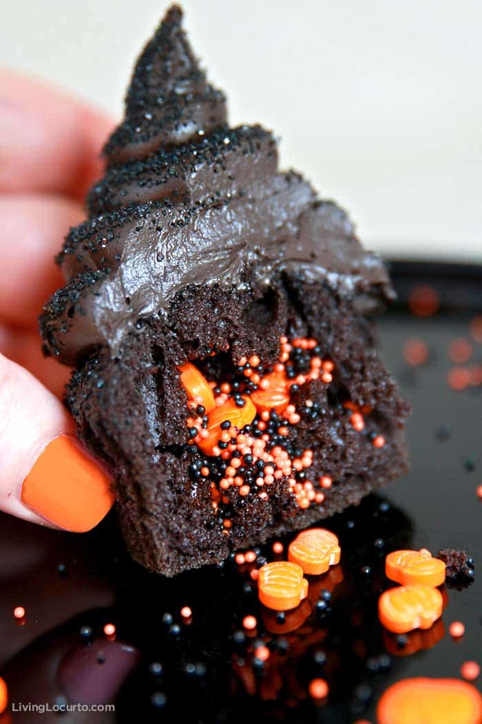 Surprise Inside Halloween Chocolate Cupcakes