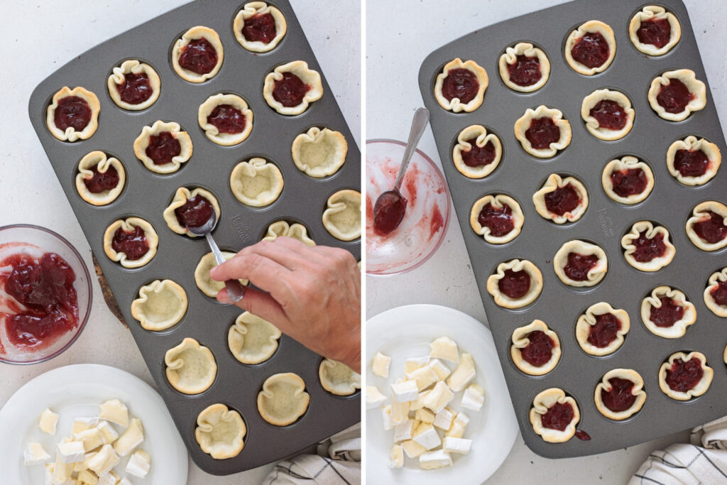 3-Ingredient Mini Cranberry Brie Bites Step 3