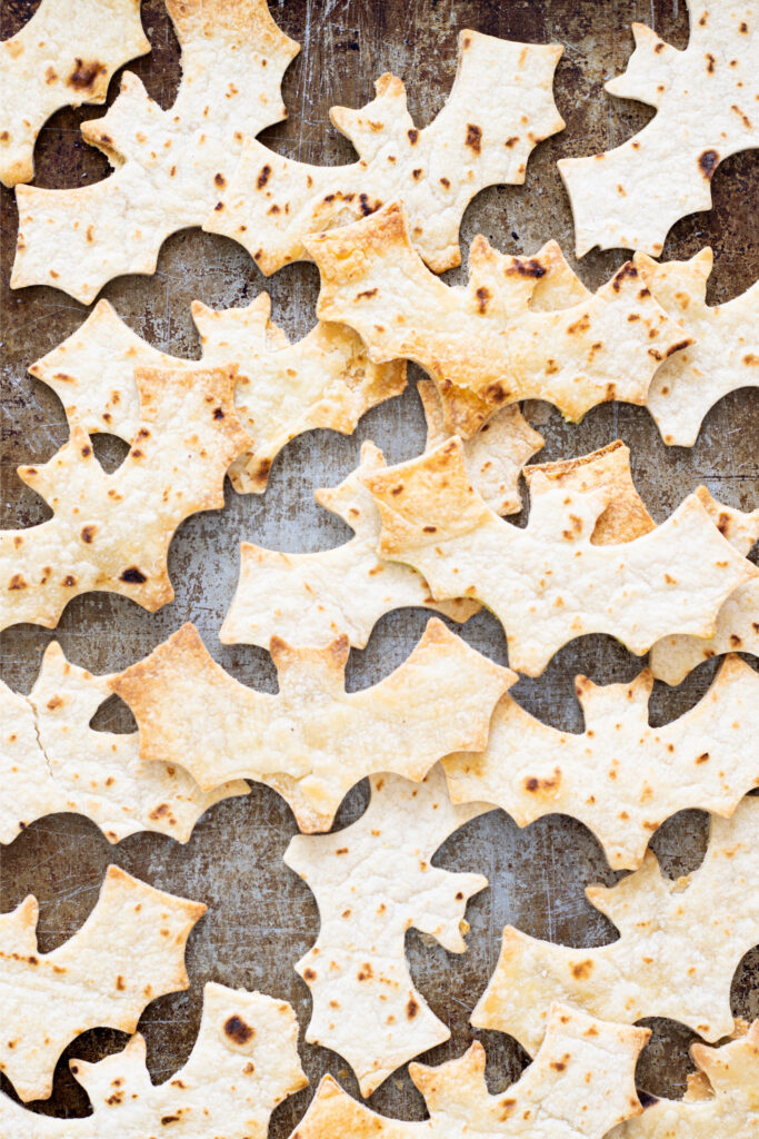 Halloween Bat Chips with Salsa and Guacamole
