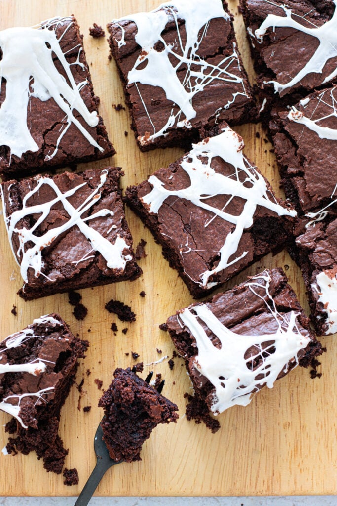 Halloween Spiderweb Brownies