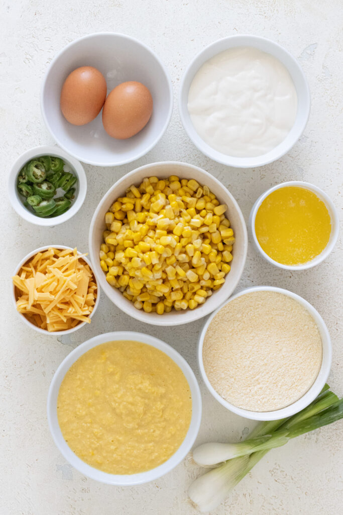 Creamy Jalapeno Corn Casserole ingredients