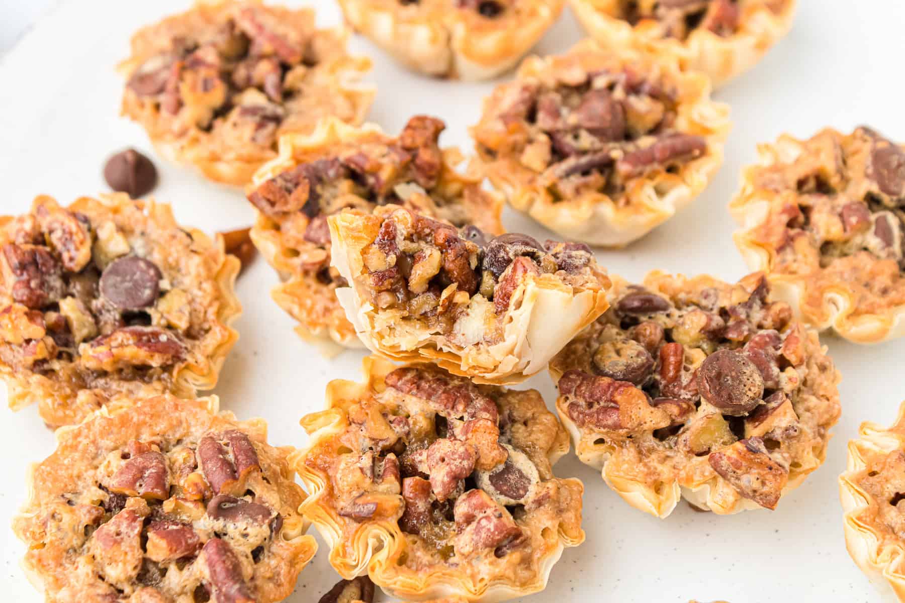 Mini Pecan Pie Bites with Chocolate Chips